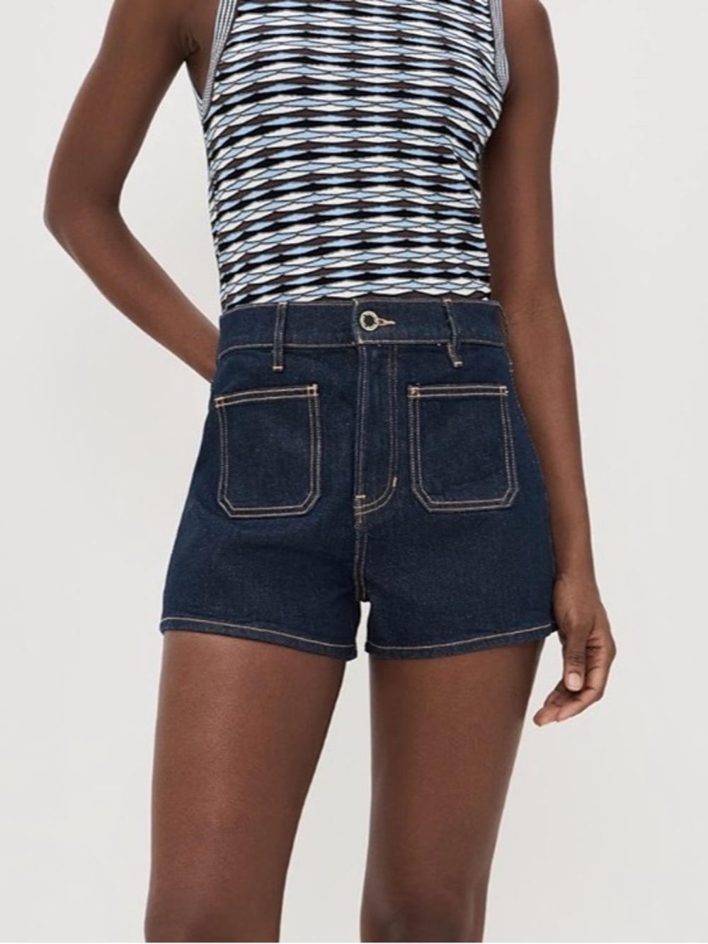 NWOT Studio Blue High-Rise Dark Indigo Jean Shorts